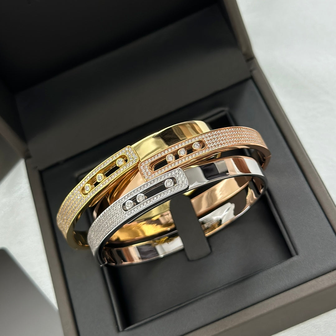 [Lume Jewelry]Move Noa Rose Gold Pavé Diamond Bangle Bracelet