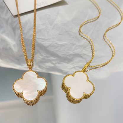 Lume Jewelry クローバー 25MM マザーオブパール ラージペンダントネックレス