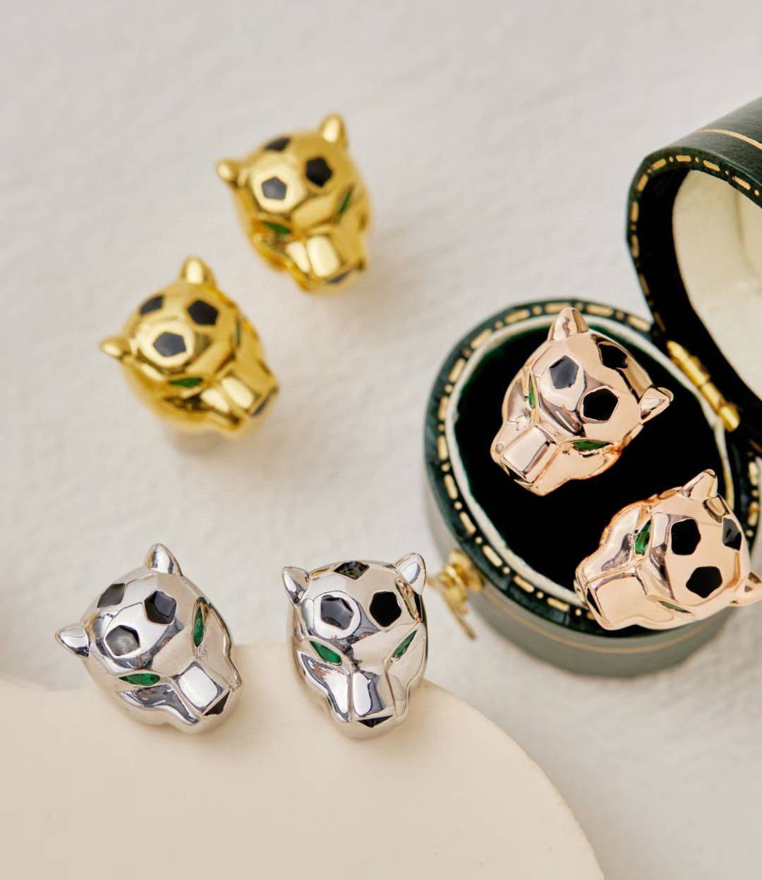 [Lume Jewelry] チータープリント スタッドイヤリング 3色