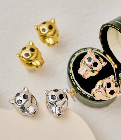 [Lume Jewelry] チータープリント スタッドイヤリング 3色