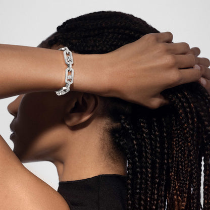 [Lume Jewelry]Large Full Diamond Unisex Sliding Bracelet with Moissanite