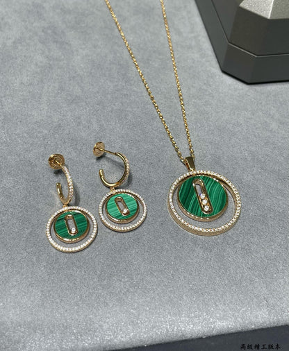 [Lume Jewelry]LUCKY MOVE Sliding‑diamond C‑shape Ear Hoops