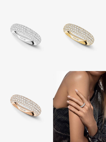 [Lume Jewelry]Fiery Full Pavé Diamond Wide Band Ring,