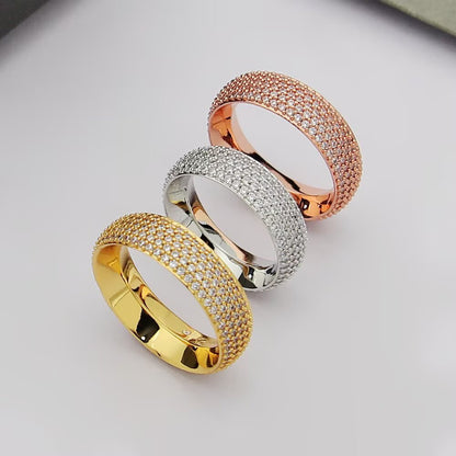 [Lume Jewelry]Fiery Full Pavé Diamond Wide Band Ring,