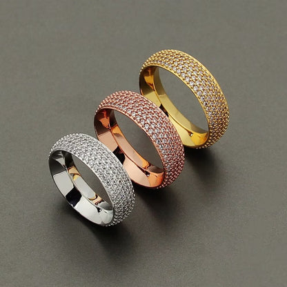 [Lume Jewelry]Fiery Full Pavé Diamond Wide Band Ring,