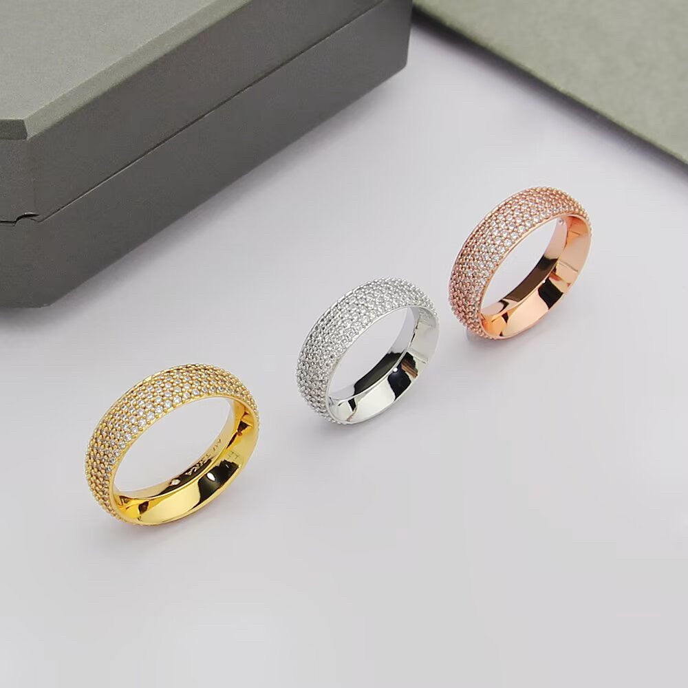 [Lume Jewelry]Fiery Full Pavé Diamond Wide Band Ring,