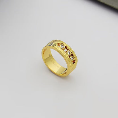 [Lume Jewelry]Move Wide 3 Moving Diamond Men's Ring