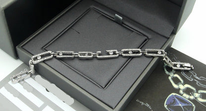 [Lume Jewelry]Large Full Diamond Unisex Sliding Bracelet with Moissanite