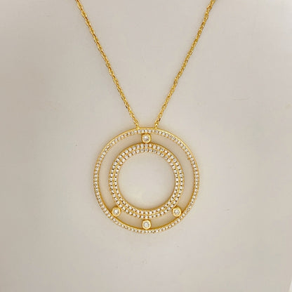 [Lume Jewelry] Move Romane Pavé Diamond Sliding Circle Long Necklace