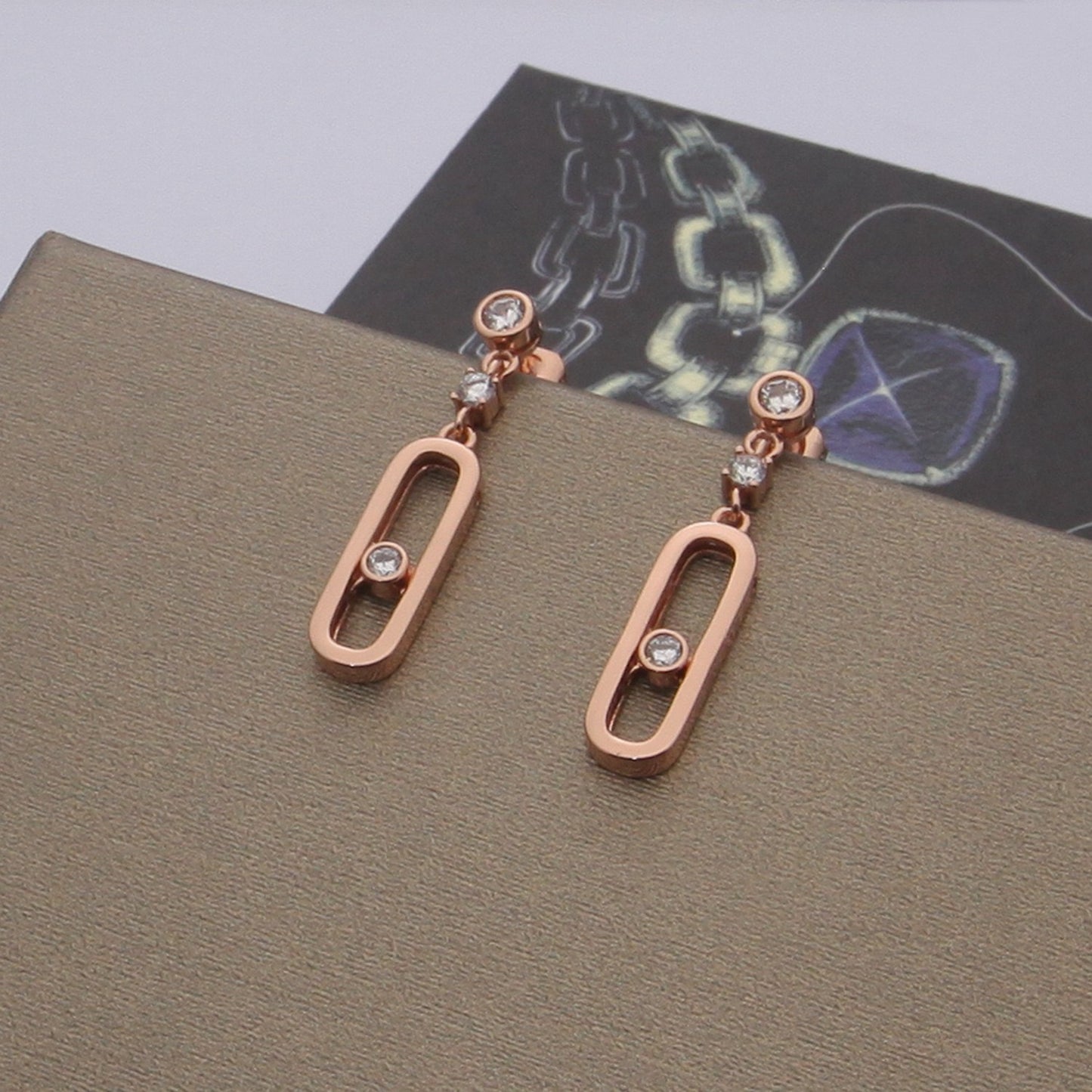 [Lume Jewelry] Move Uno Drop Earrings, Movable Stone