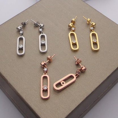 [Lume Jewelry] Move Uno Drop Earrings, Movable Stone