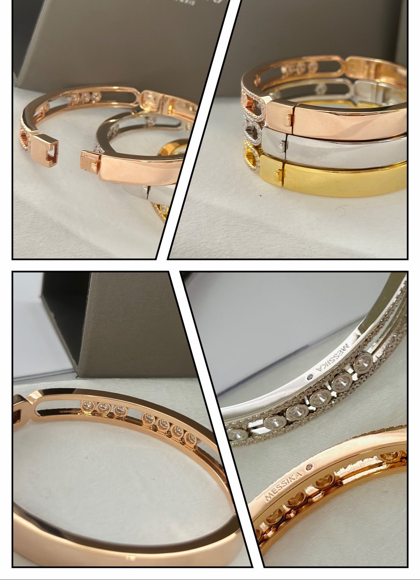 [Lume Jewelry]Move Classique 7‑Moving‑Diamond Bangle, Double‑Row Pavé Setting