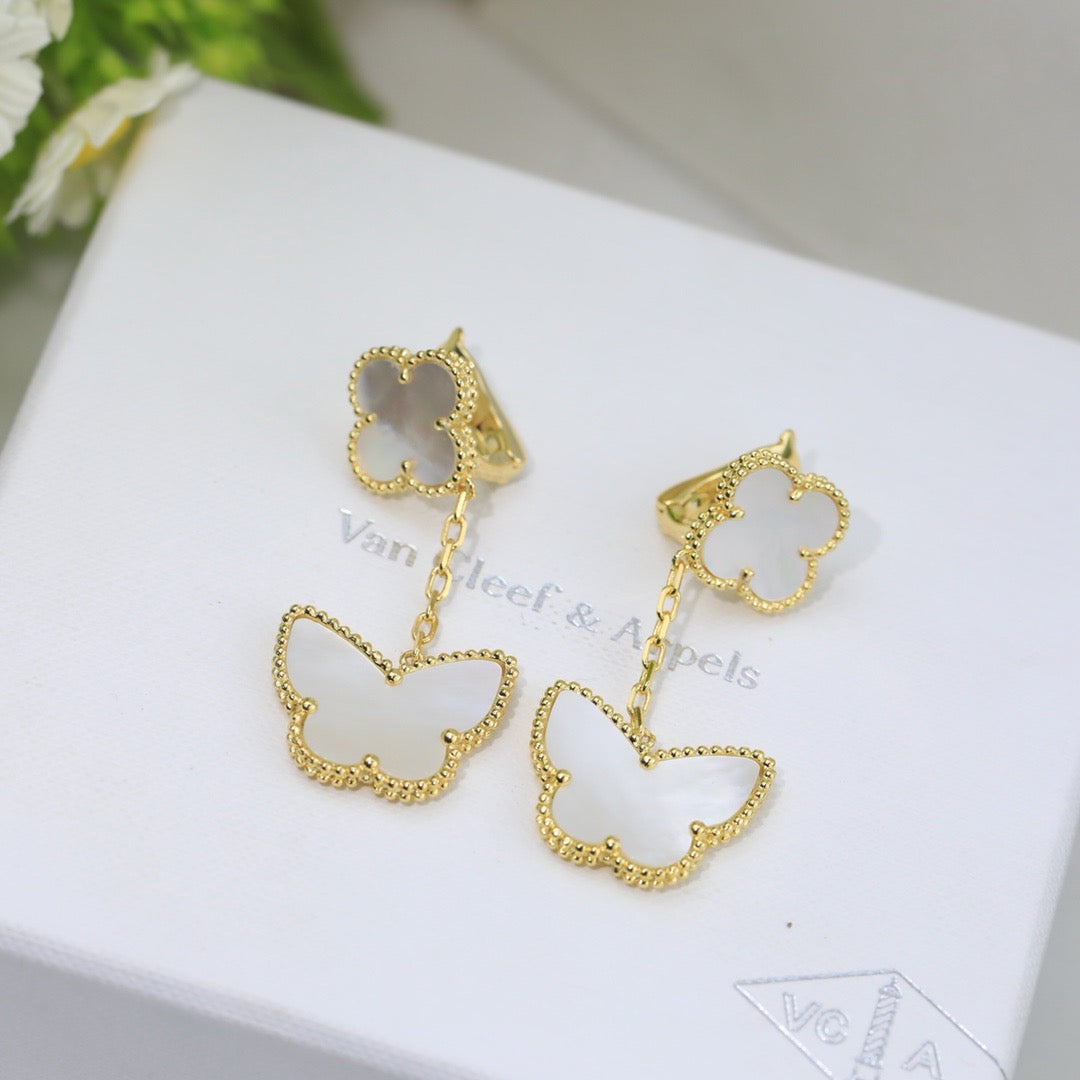 ¡®Lume Jewelry¡¯CLOVER MEDIUM 1 MOTIFS CARNELIAN  DIAMOND earrings