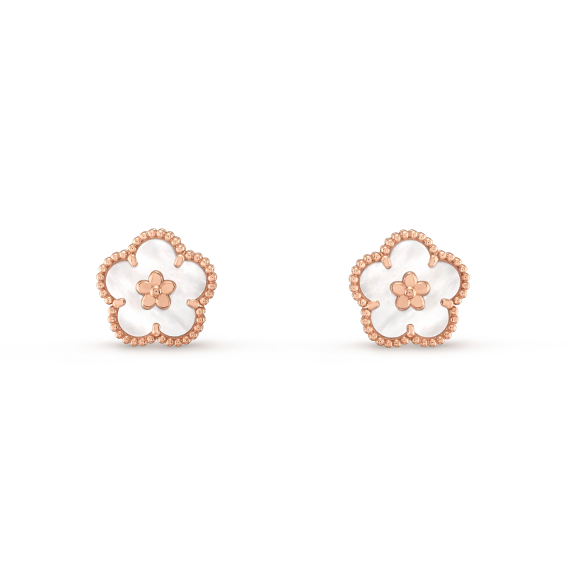 Lume Jewelry ラッキー ピンクゴールド ホワイトMOP イヤリング