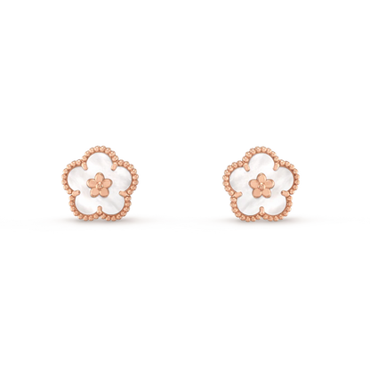 Lume Jewelry ラッキー ピンクゴールド ホワイトMOP イヤリング