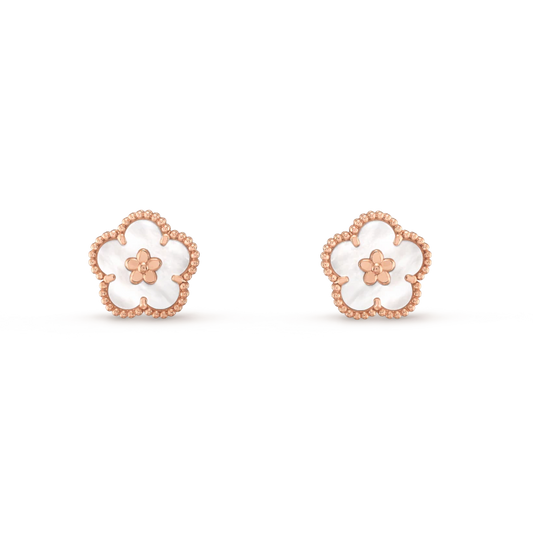 Lume Jewelry ラッキー ピンクゴールド ホワイトMOP イヤリング