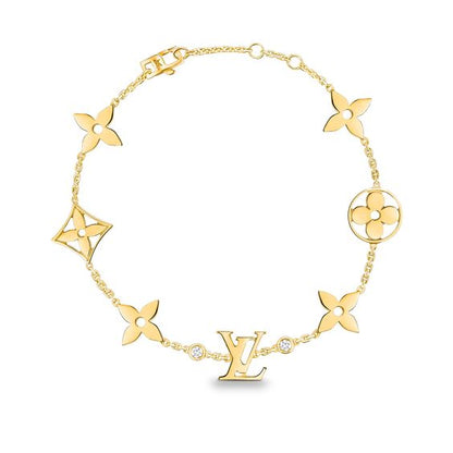 「Lume Jewelry」星と太陽 7モチーフ ゴールドブレスレット