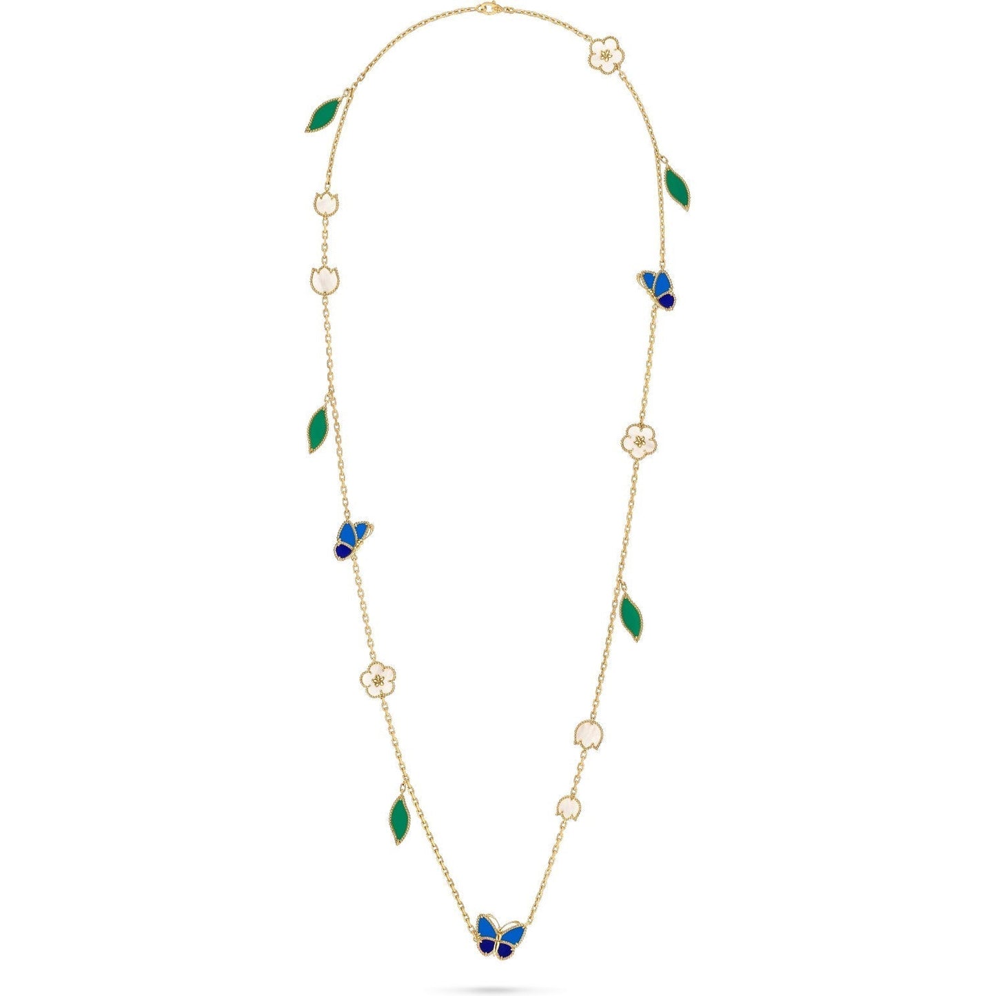 [Lume Jewelry]LUCKY SPRING BUTTERFLY 15 FLOWER NECKLACE