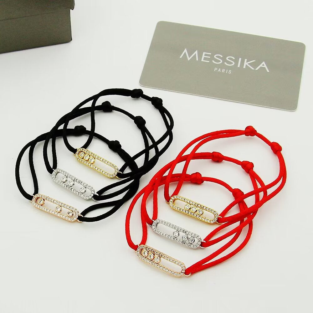 [Lume Jewelry]Messika Care(s) pink cord pavé bracelet