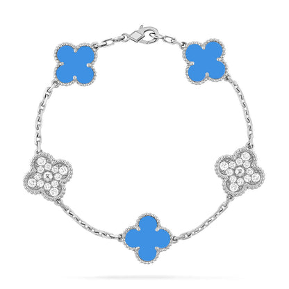 [Lume Jewelry]クローバー5モチーフ ブルーアゲート ブレスレット コレクション