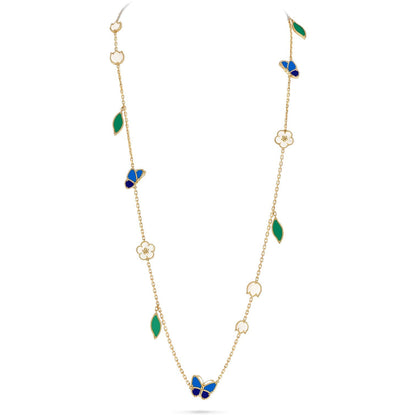[Lume Jewelry]LUCKY SPRING BUTTERFLY 15 FLOWER NECKLACE