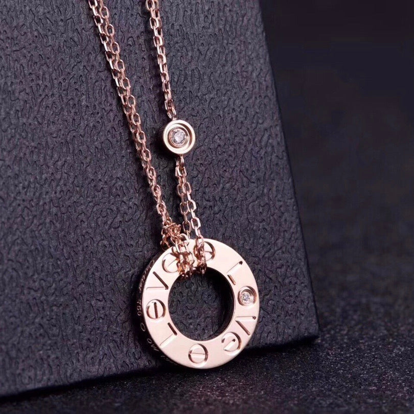 Lume Jewelry LOVE NECKLACE 16MM 2 DIAMONDS