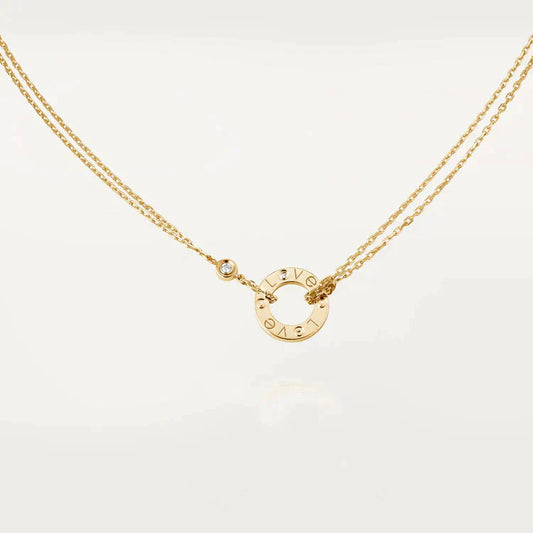Lume Jewelry LOVE NECKLACE 16MM 2 DIAMONDS