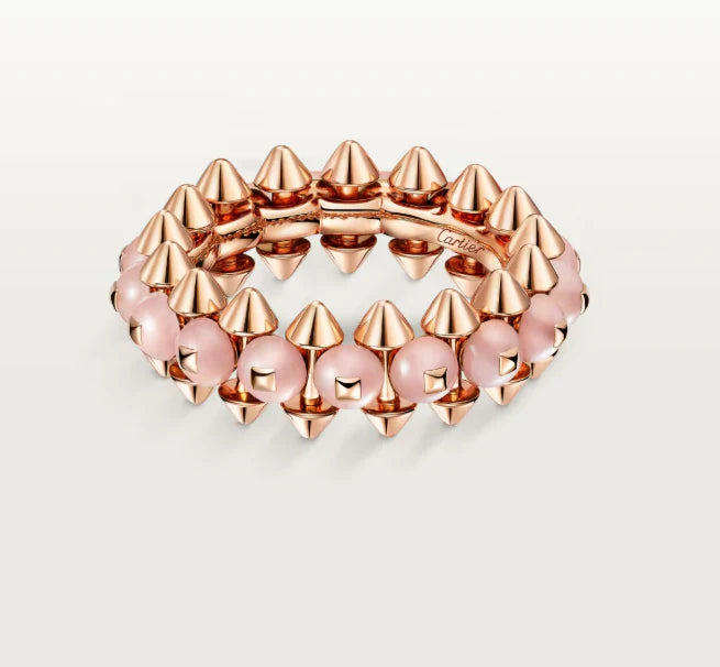 [Lume Jewelry]CLASH ELEGANT ROSE GOLD RING FEATURING NATURAL AGATE