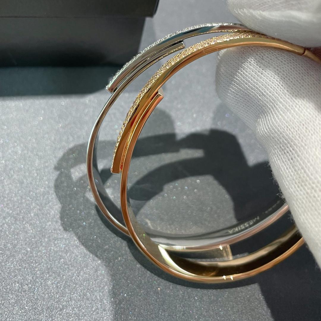 [Lume Jewelry]Move Noa Rose Gold Pavé Diamond Bangle Bracelet