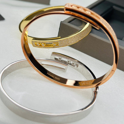 [Lume Jewelry]Move Noa Rose Gold Pavé Diamond Bangle Bracelet