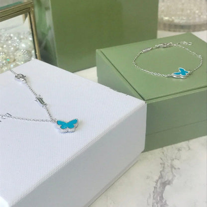 Lume Jewelry® バタフライ ターコイズ バタフライブレスレット シルバー