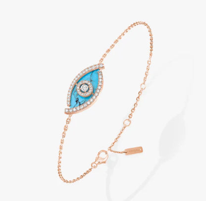 [Lume Jewelry]M LUCKY EYE TURQUOISE ROSE GOLD BRACELET