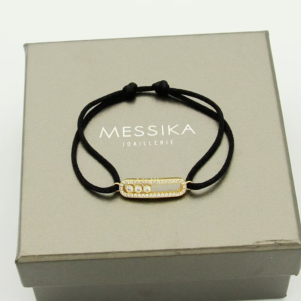 [Lume Jewelry]Messika Care(s) pink cord pavé bracelet