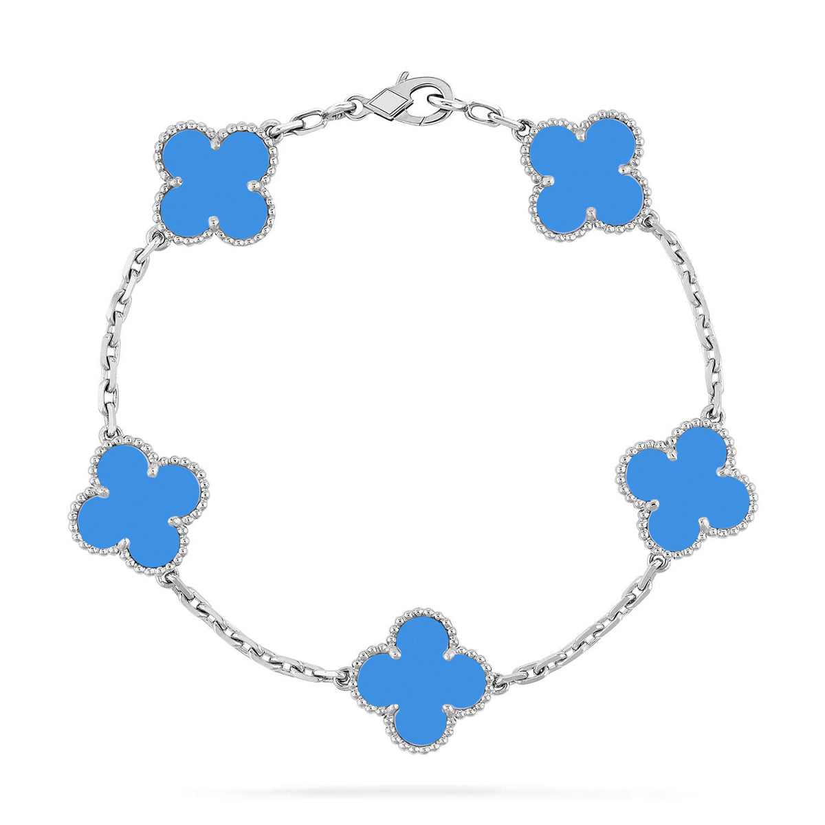 [Lume Jewelry]クローバー5モチーフ ブルーアゲート ブレスレット コレクション