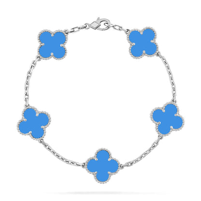 [Lume Jewelry]クローバー5モチーフ ブルーアゲート ブレスレット コレクション