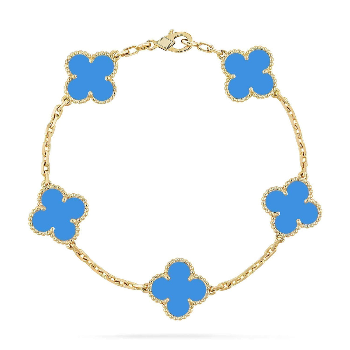 [Lume Jewelry]クローバー5モチーフ ブルーアゲート ブレスレット コレクション