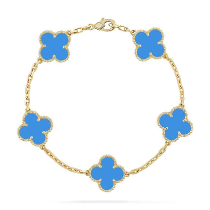 [Lume Jewelry]クローバー5モチーフ ブルーアゲート ブレスレット コレクション