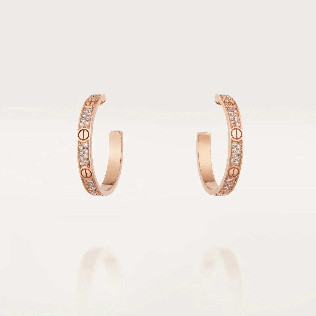 Lume Jewelry LOVE DIAMOND ピンクゴールド フープピアス