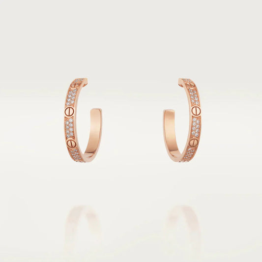 ¡®Lume Jewelry¡¯LOVE DIAMOND PINK GOLD HOOP EARRINGS