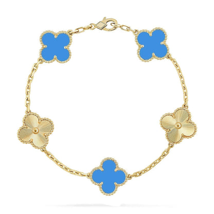 [Lume Jewelry]クローバー5モチーフ ブルーアゲート ブレスレット コレクション