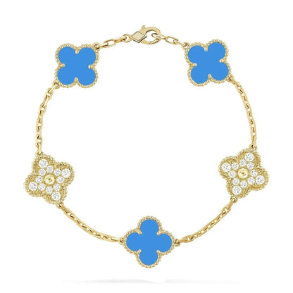 [Lume Jewelry]クローバー5モチーフ ブルーアゲート ブレスレット コレクション