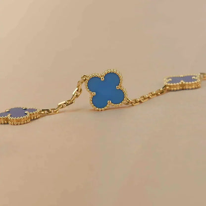 [Lume Jewelry]クローバー5モチーフ ブルーアゲート ブレスレット コレクション