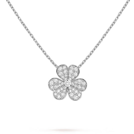 Lume Jewelry クローバー ダイヤモンド ネックレス シルバー