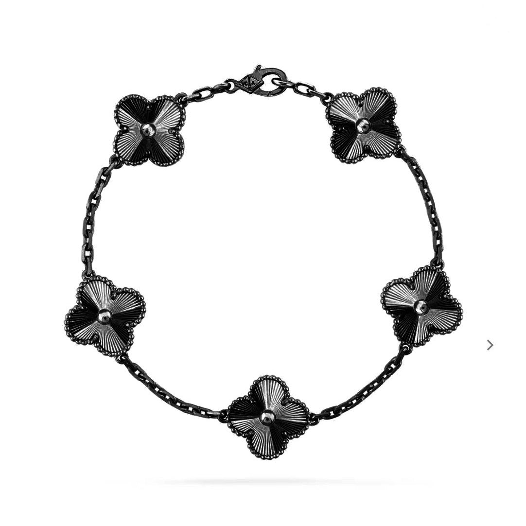 [Lume Jewelry]新作 CLOVER 5モチーフ ブラックブレスレット