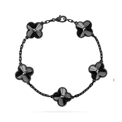 [Lume Jewelry]新作 CLOVER 5モチーフ ブラックブレスレット