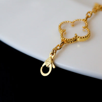 [Lume Jewelry]新しい CLOVER 5 MOTIF ロッククリスタルブレスレット