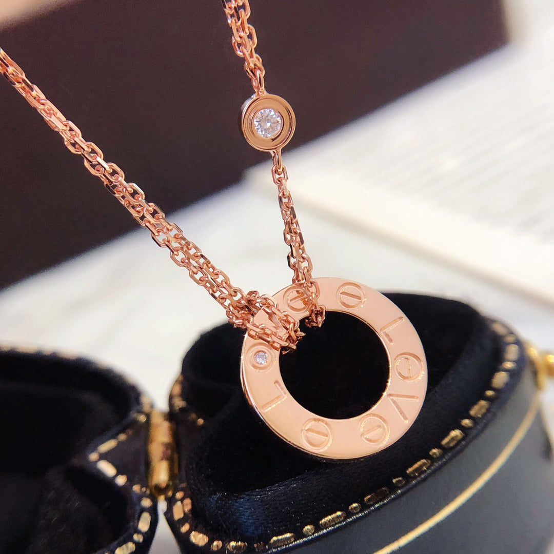 Lume Jewelry LOVE NECKLACE 16MM 2 DIAMONDS