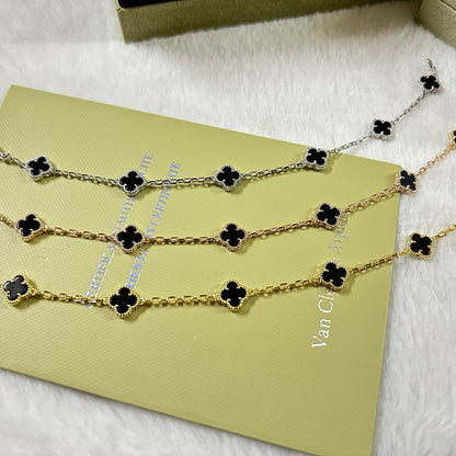 [¡®Lume Jewelry¡¯]クローバー6モチーフ オニキスブレスレット
