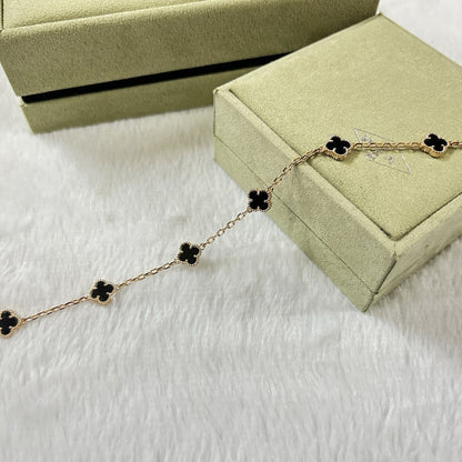 [¡®Lume Jewelry¡¯]クローバー6モチーフ オニキスブレスレット