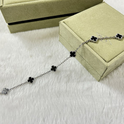 [¡®Lume Jewelry¡¯]クローバー6モチーフ オニキスブレスレット